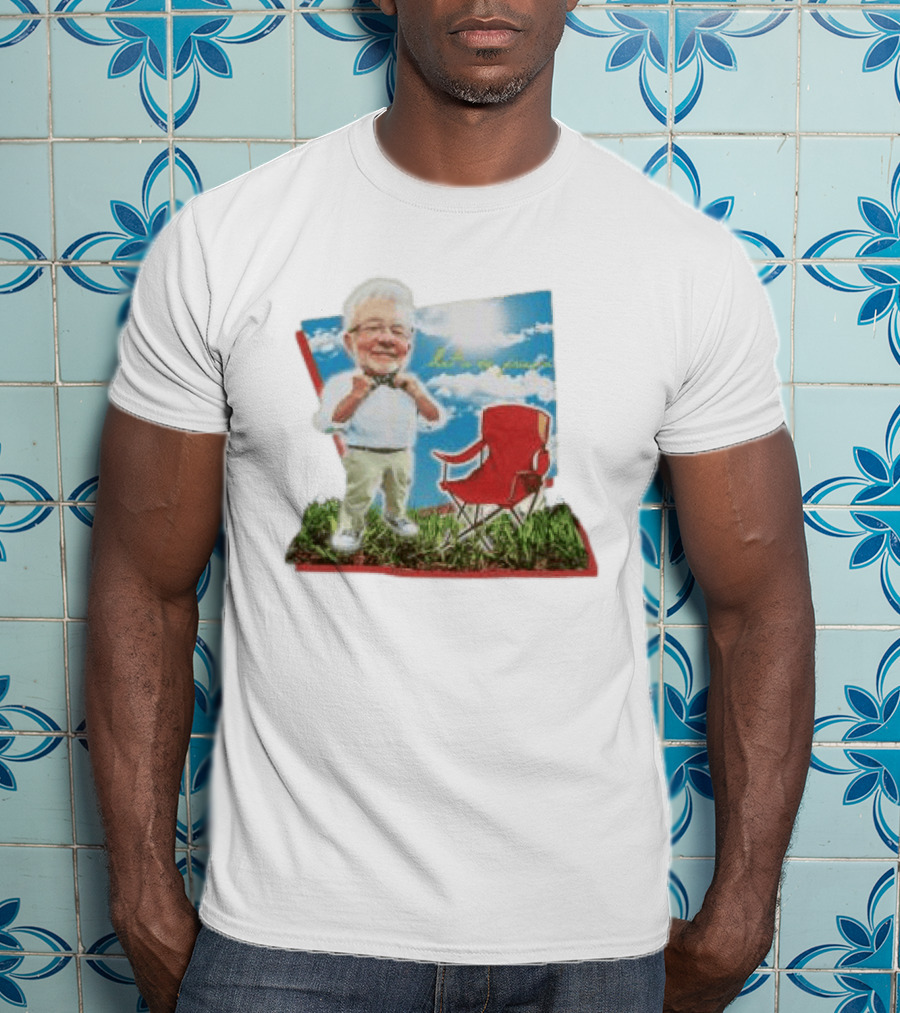 John Chungus Store The John Chungus Show Red Chair And Bowtie Outdoors Clouds Blue Sky T-Shirt