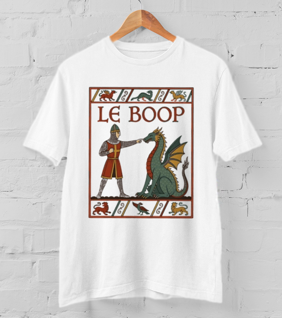 Le Boop Dragon And Knight Nostalgia Fantasy T-Shirt