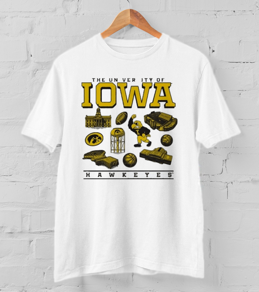 The University Of Iowa Hawkeyes Football Iconography Island T-Shirt