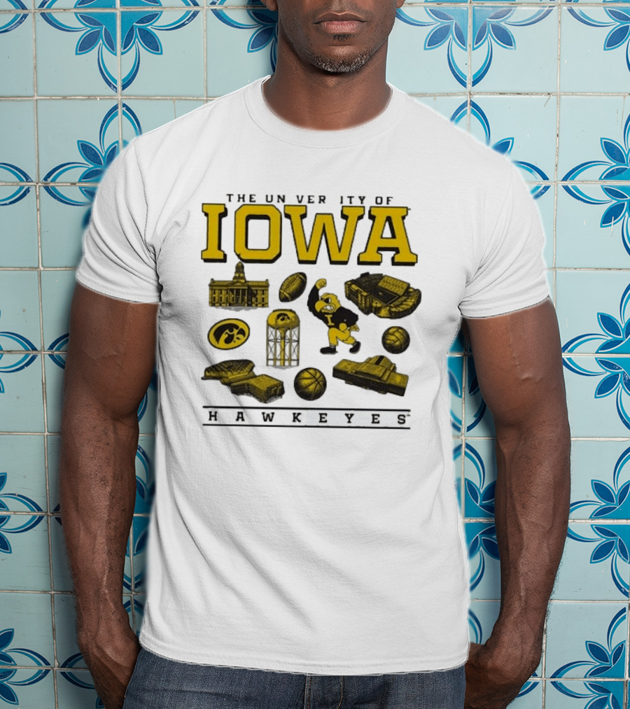 The University Of Iowa Hawkeyes Football Iconography Island T-Shirt