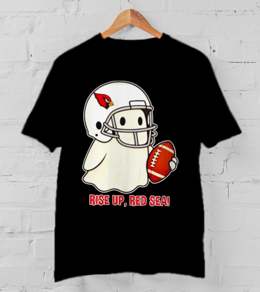 Arizona Cardinals Ghost Football Halloween Rise Up Red Sea 2026 T-Shirt