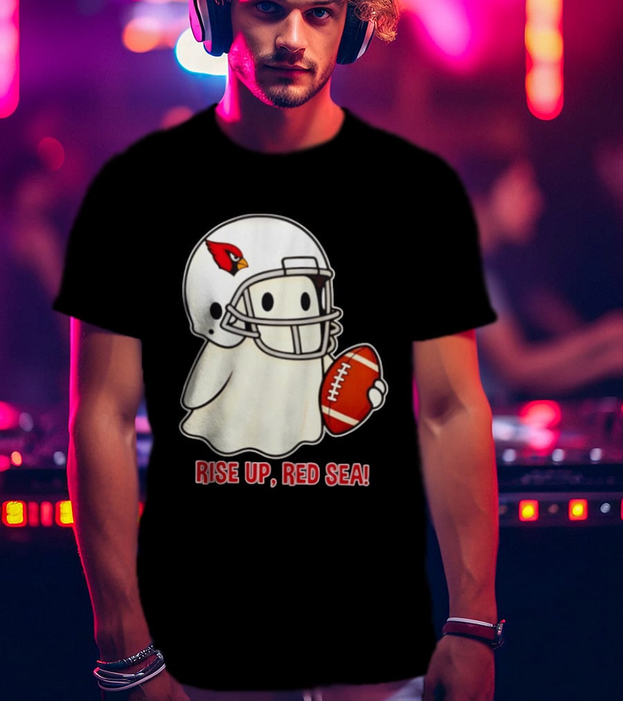 Arizona Cardinals Ghost Football Halloween Rise Up Red Sea 2026 T-Shirt