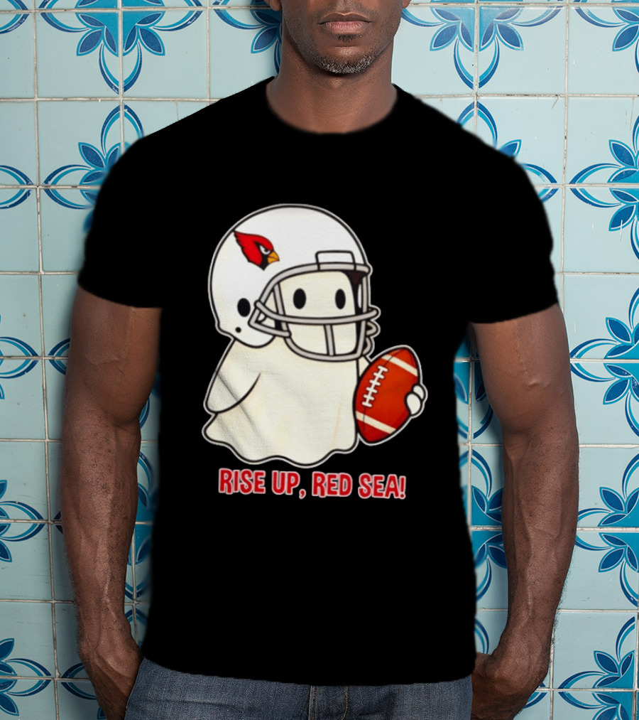 Arizona Cardinals Ghost Football Halloween Rise Up Red Sea 2026 T-Shirt