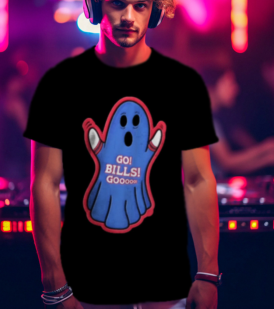 GO Bills Gooooo Blue Ghost In Sports Sleeves T-Shirt