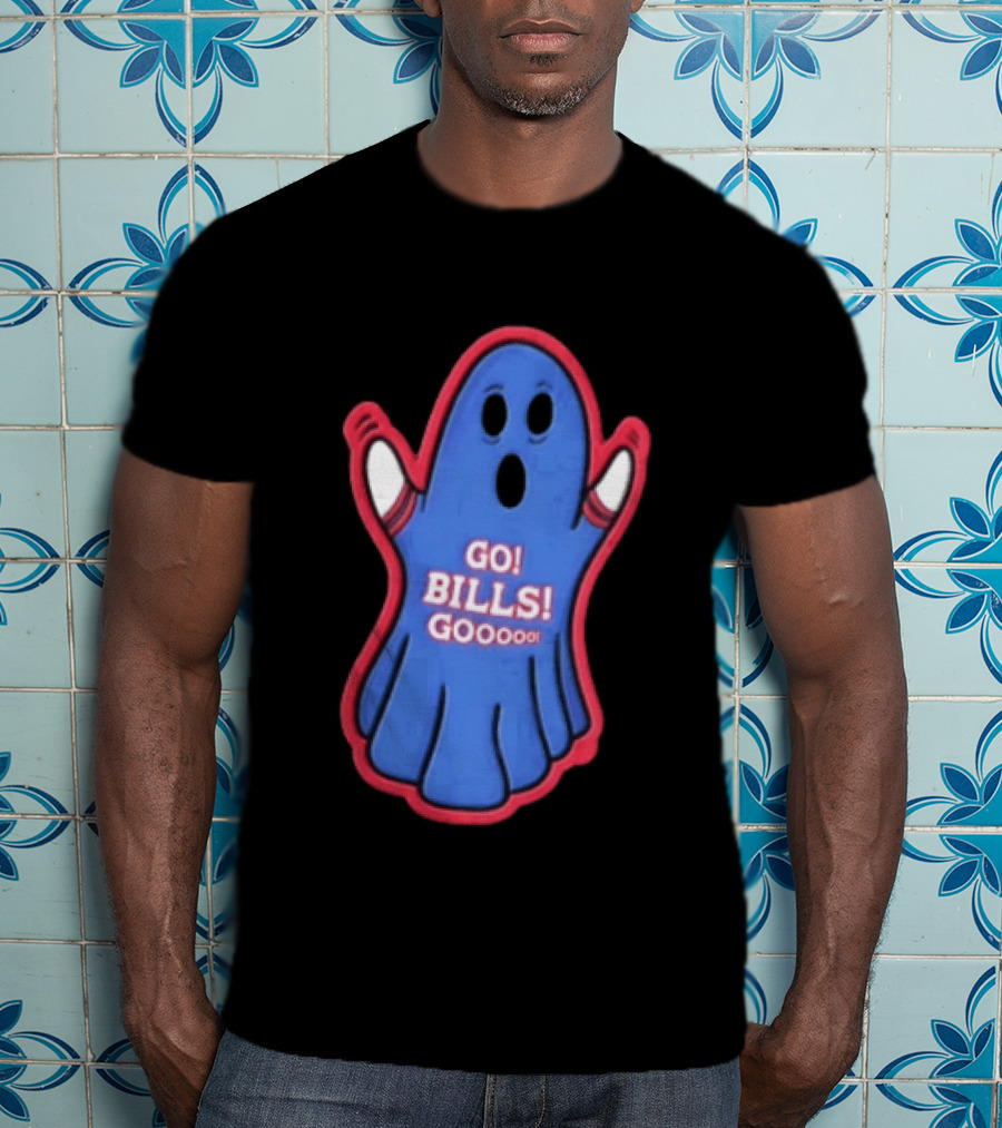 GO Bills Gooooo Blue Ghost In Sports Sleeves T-Shirt