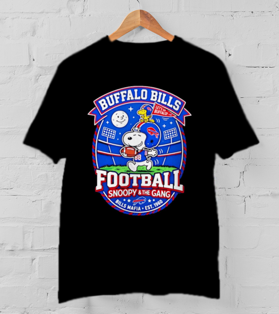 Buffalo Bills Football Snoopy & The Gang Bills Mafia Est 1960 Let's Go Buffalo T-Shirt