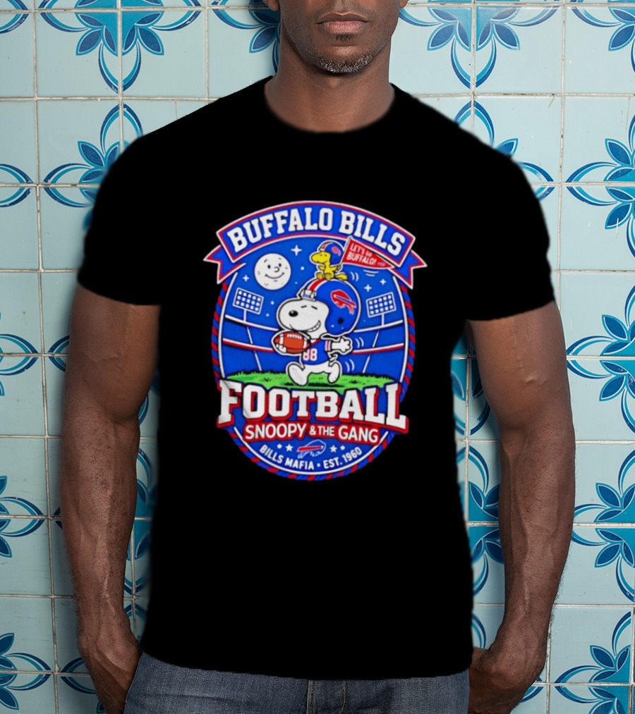 Buffalo Bills Football Snoopy & The Gang Bills Mafia Est 1960 Let's Go Buffalo T-Shirt