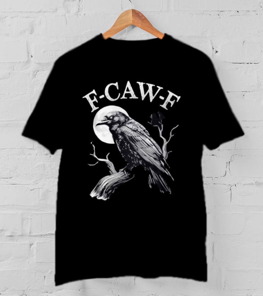 F Caw F Crow Halloween Moon Branches Ravens 2026 T-Shirt