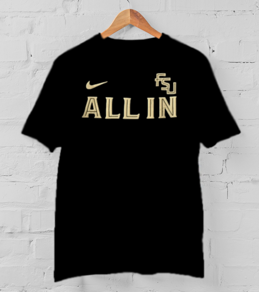 Nike Florida State University FSU All In Gold Black T-Shirt
