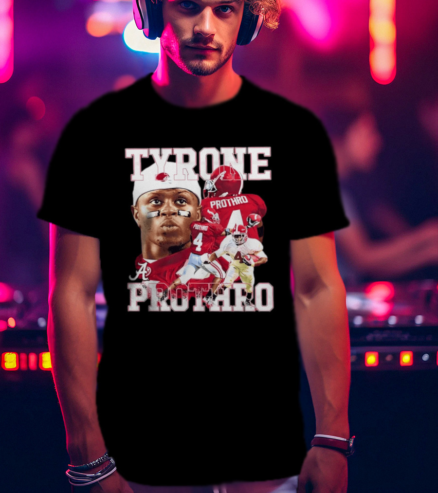 Football Alumni Alabama Crimson Tide Tyrone Prothro Player Collage Athletics T-Shirt