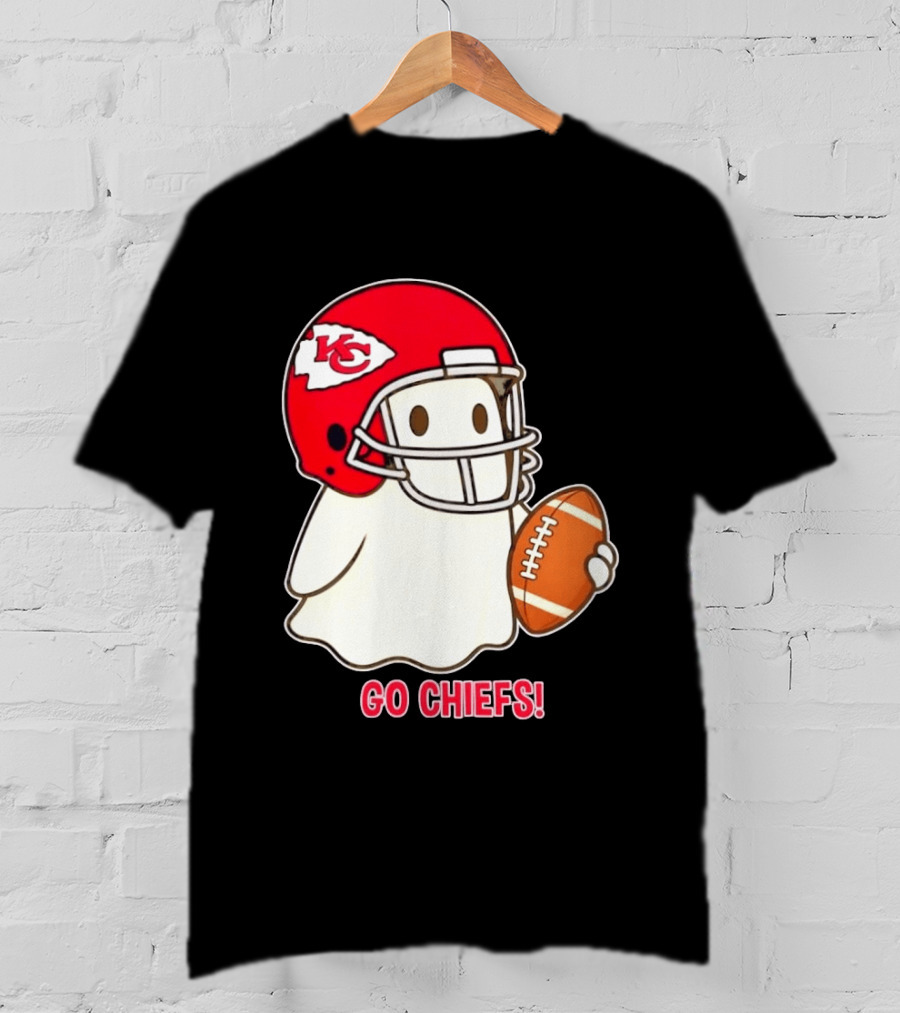 Kansas City Chiefs Go Chiefs Halloween Ghost Football Helmet T-Shirt