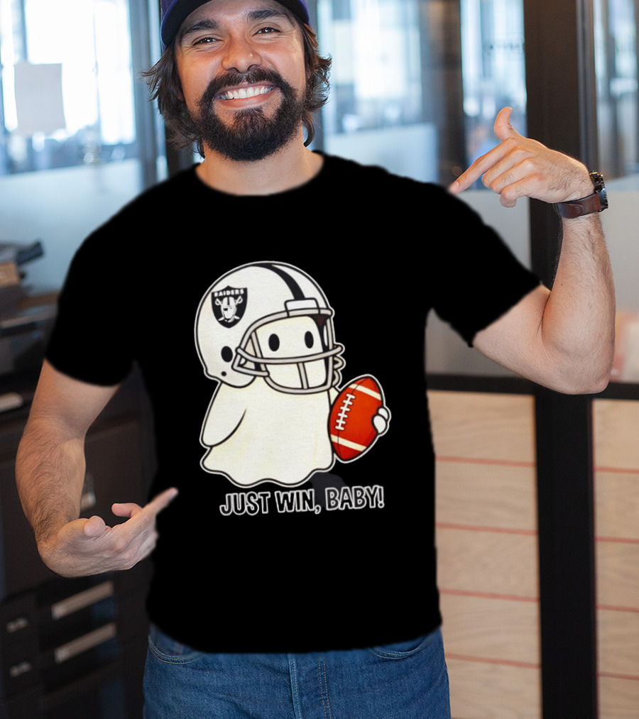 Las Vegas Raiders Just Win Baby Ghost Football Halloween 2026 T-Shirt