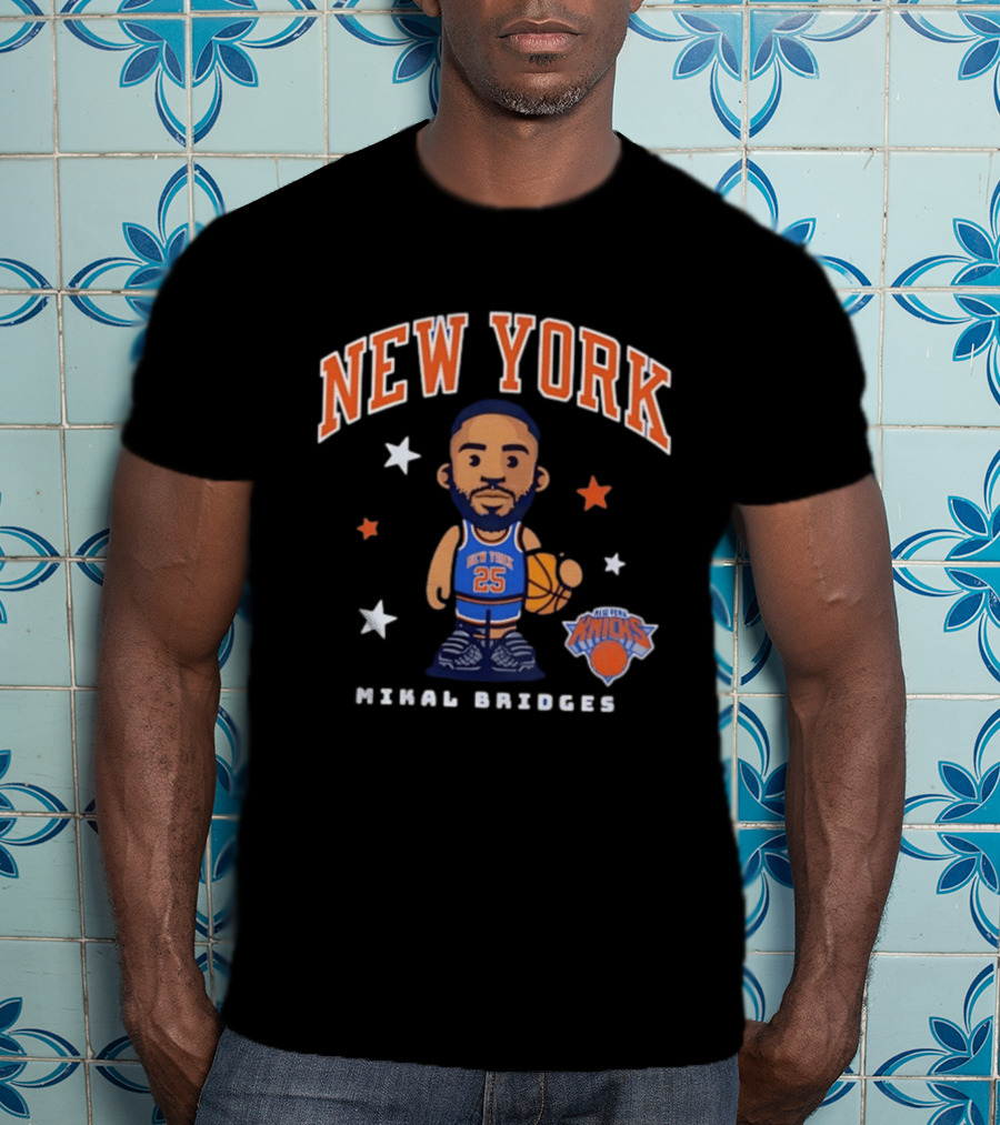 New York Knicks Mikal Bridges Basketball 25 T-Shirt