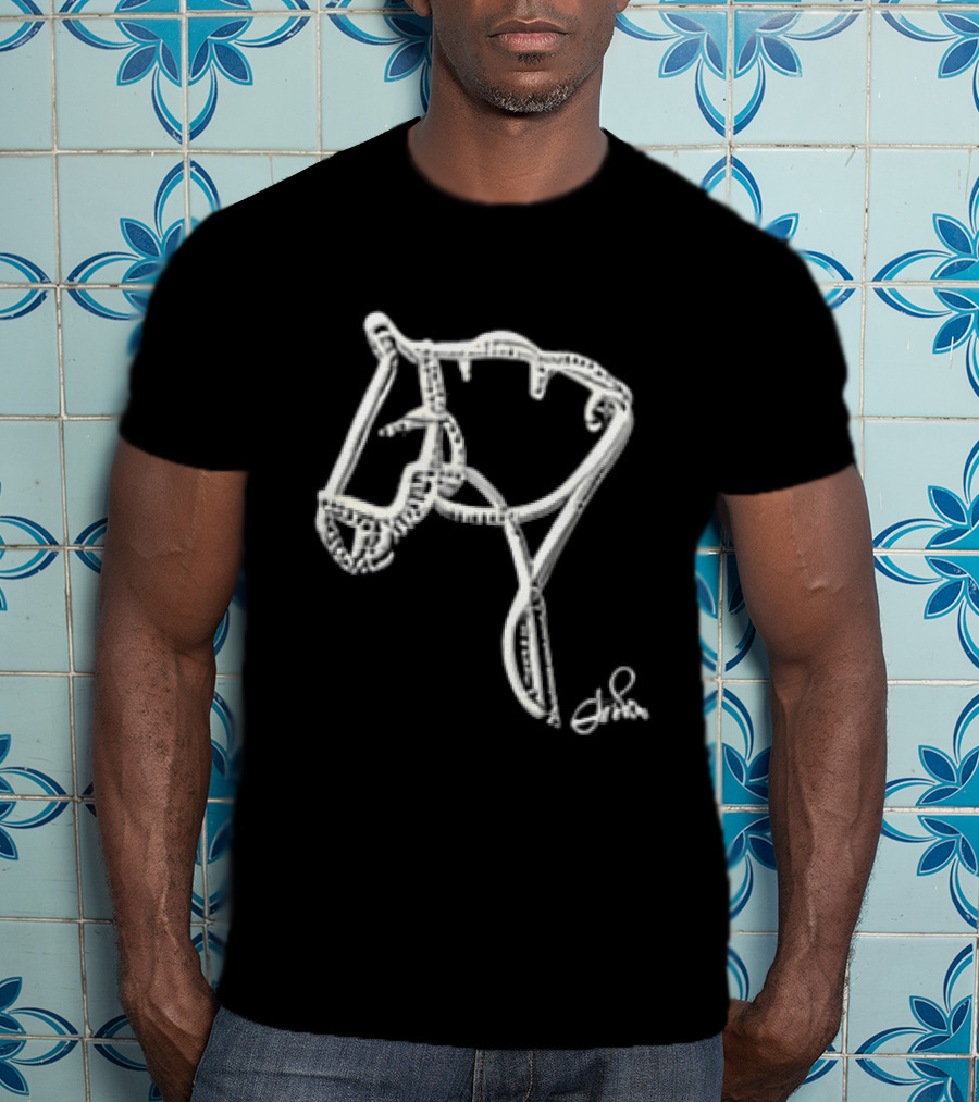 Lover Saraatit Done A Gathinb Apn Smapl Lack Horse Sketch T-Shirt
