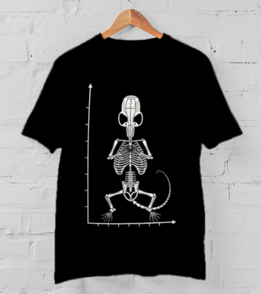 Mouse Skeleton Scientific Anatomy With Diagram Graph Chart T-Shirt