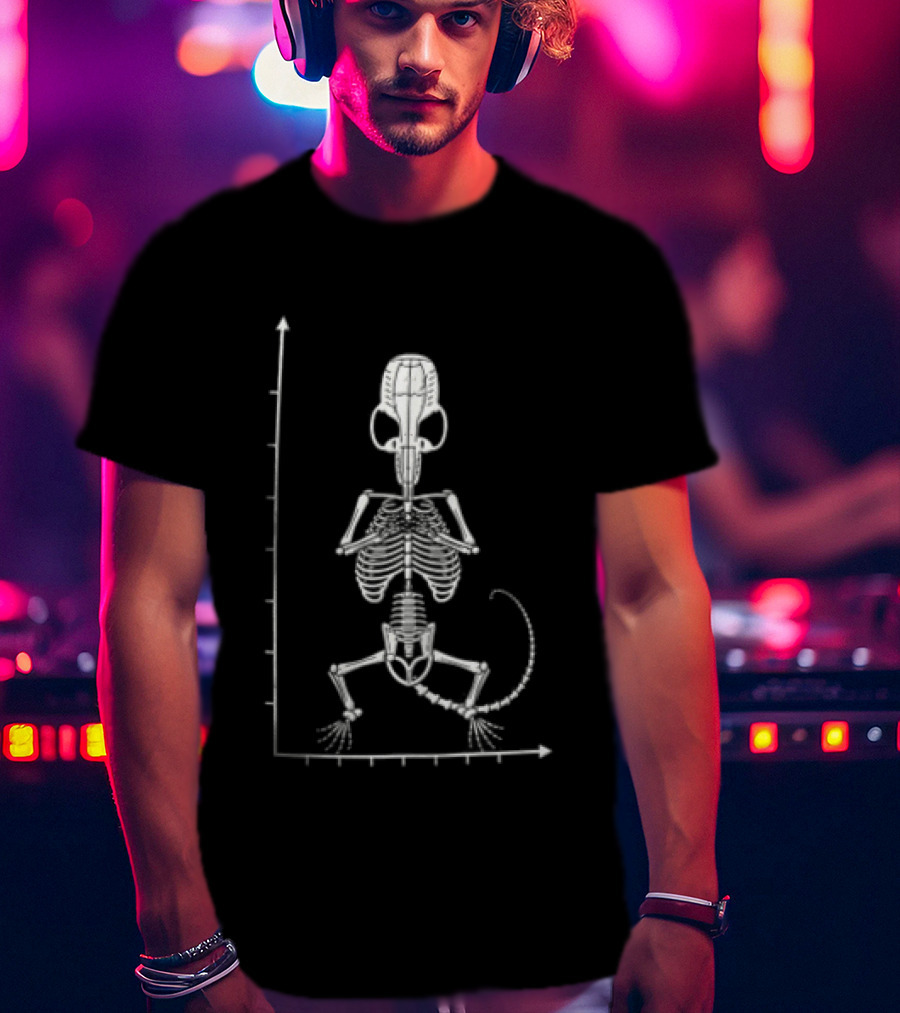 Mouse Skeleton Scientific Anatomy With Diagram Graph Chart T-Shirt
