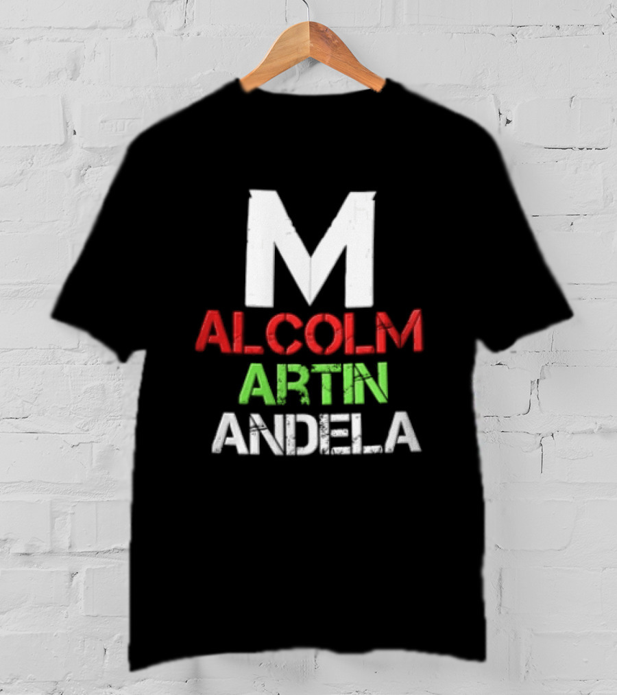Malcolm Martin Mandela Distressed Stacked T-Shirt
