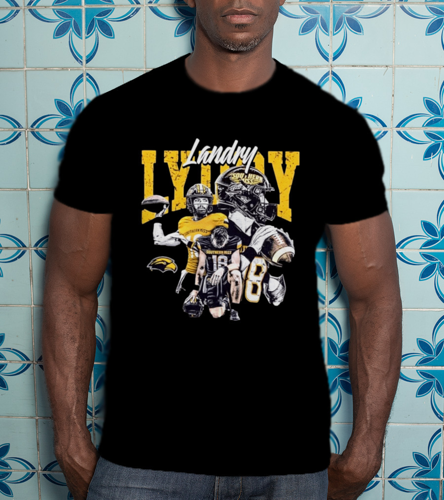Landry Lyddy Southern Miss Golden Eagles NCAA Football Collage T-Shirt