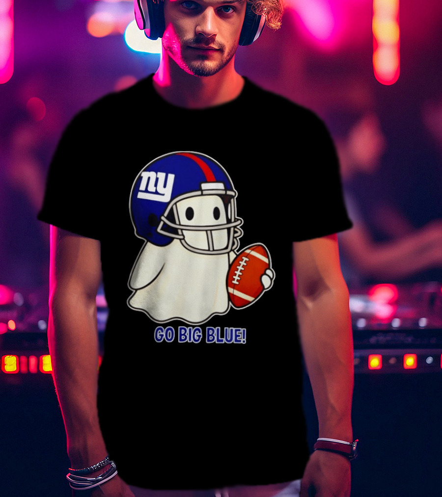 New York Giants Ghost Go Big Blue Halloween 2026 Football T-Shirt