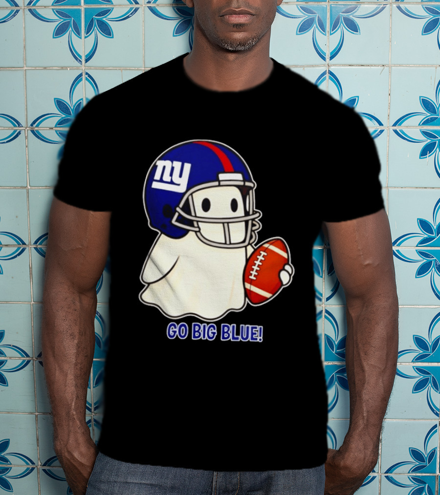 New York Giants Ghost Go Big Blue Halloween 2026 Football T-Shirt