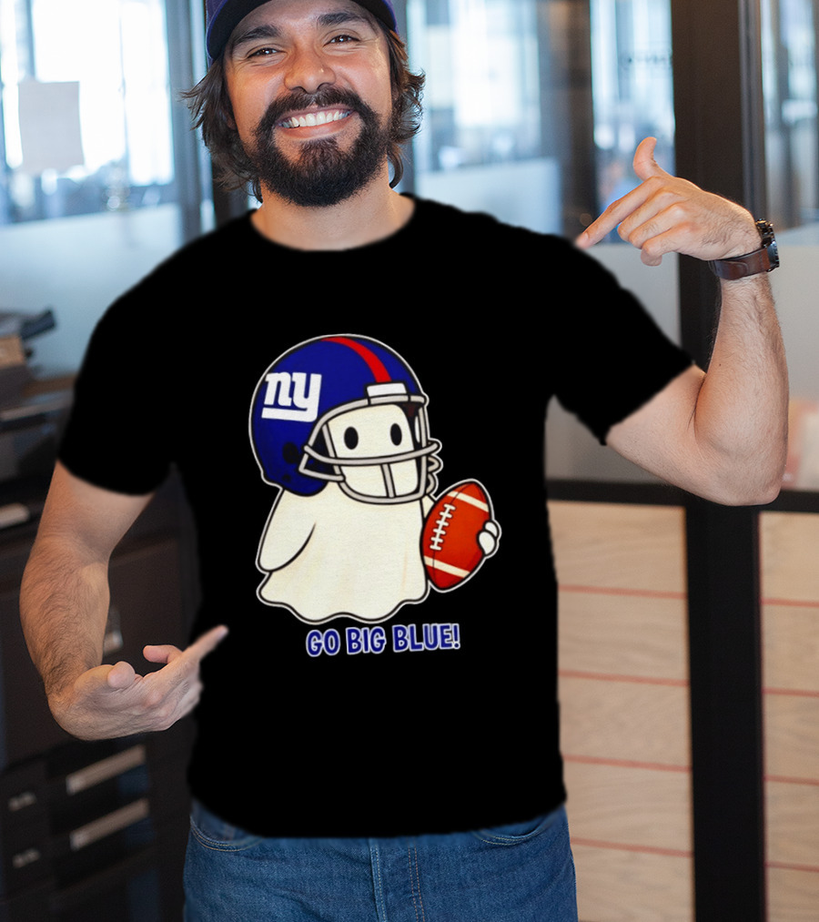 New York Giants Ghost Go Big Blue Halloween 2026 Football T-Shirt