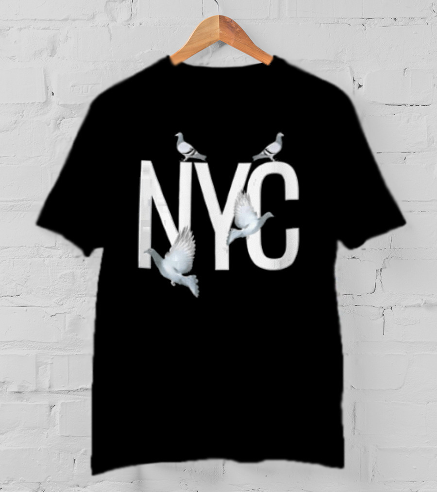 NYC Three Pigeons Flying Over T-Shirt