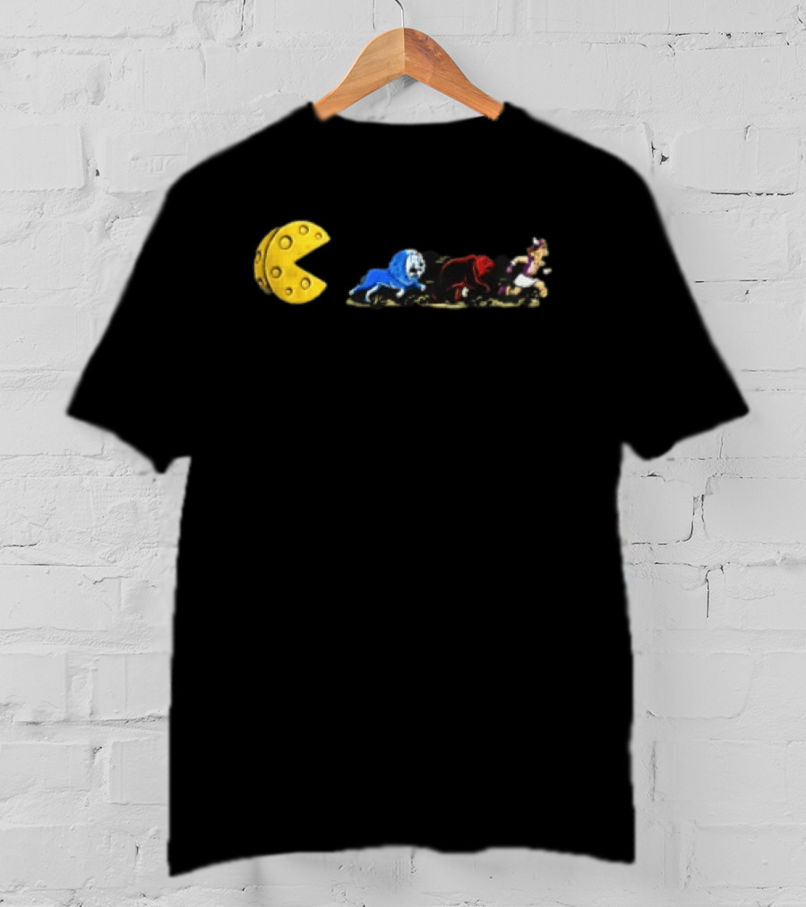 Pac Man Cheese Chasing Lions Bear And Hercules Journey T-Shirt