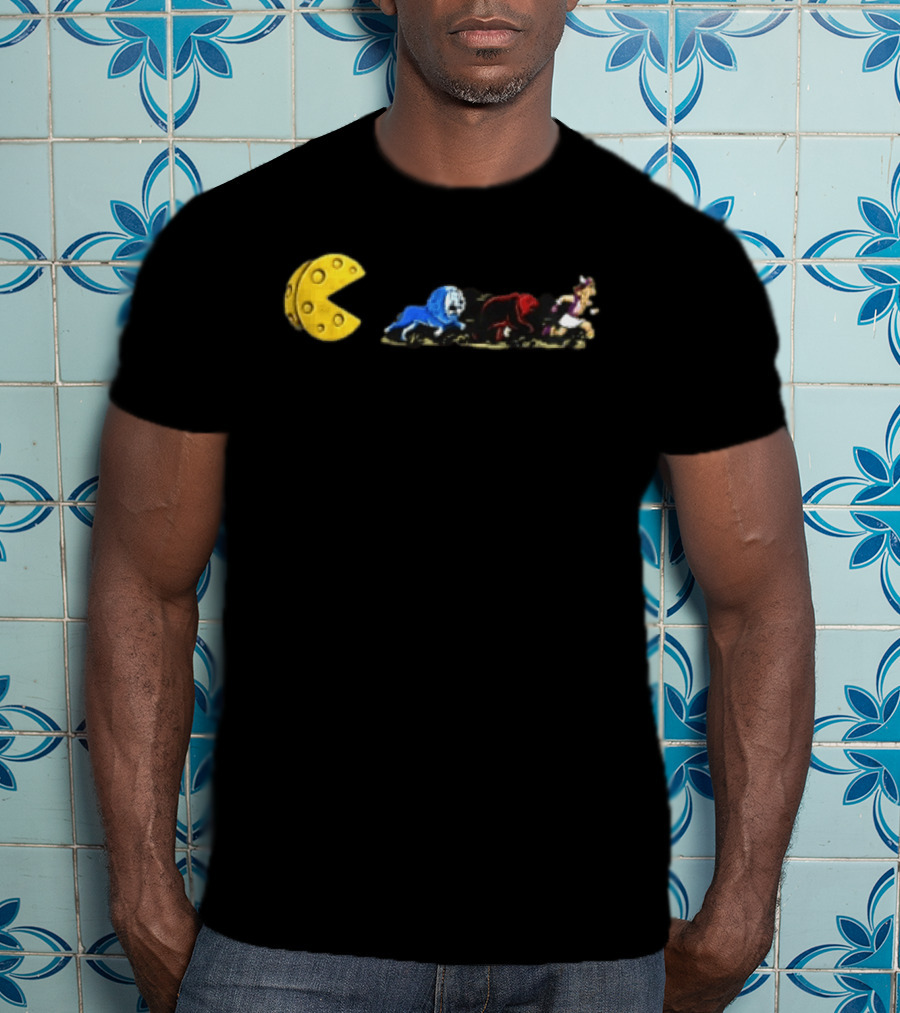 Pac Man Cheese Chasing Lions Bear And Hercules Journey T-Shirt