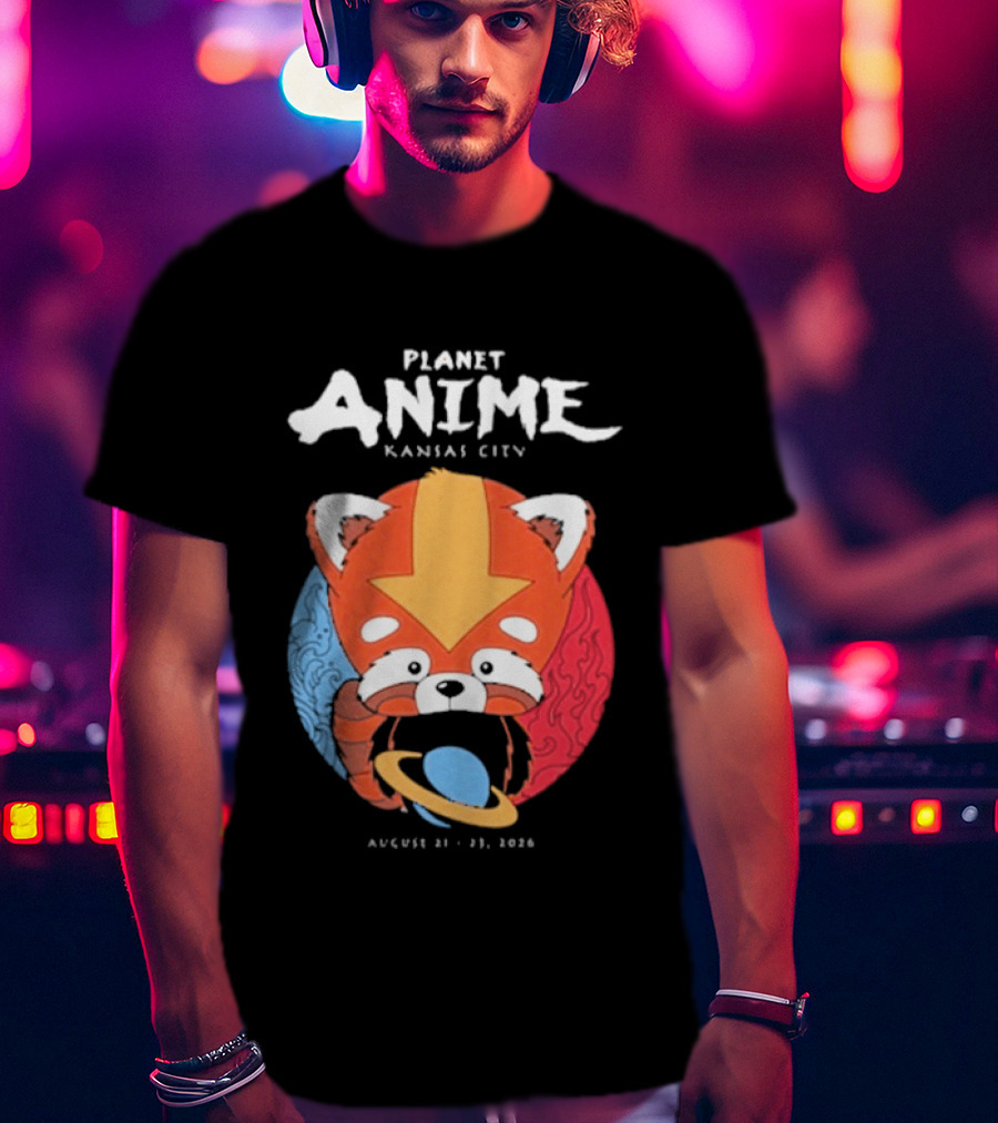 Planet Anime Kansas City August 21 2026 Panda Red Avatar Blue Circle T-Shirt