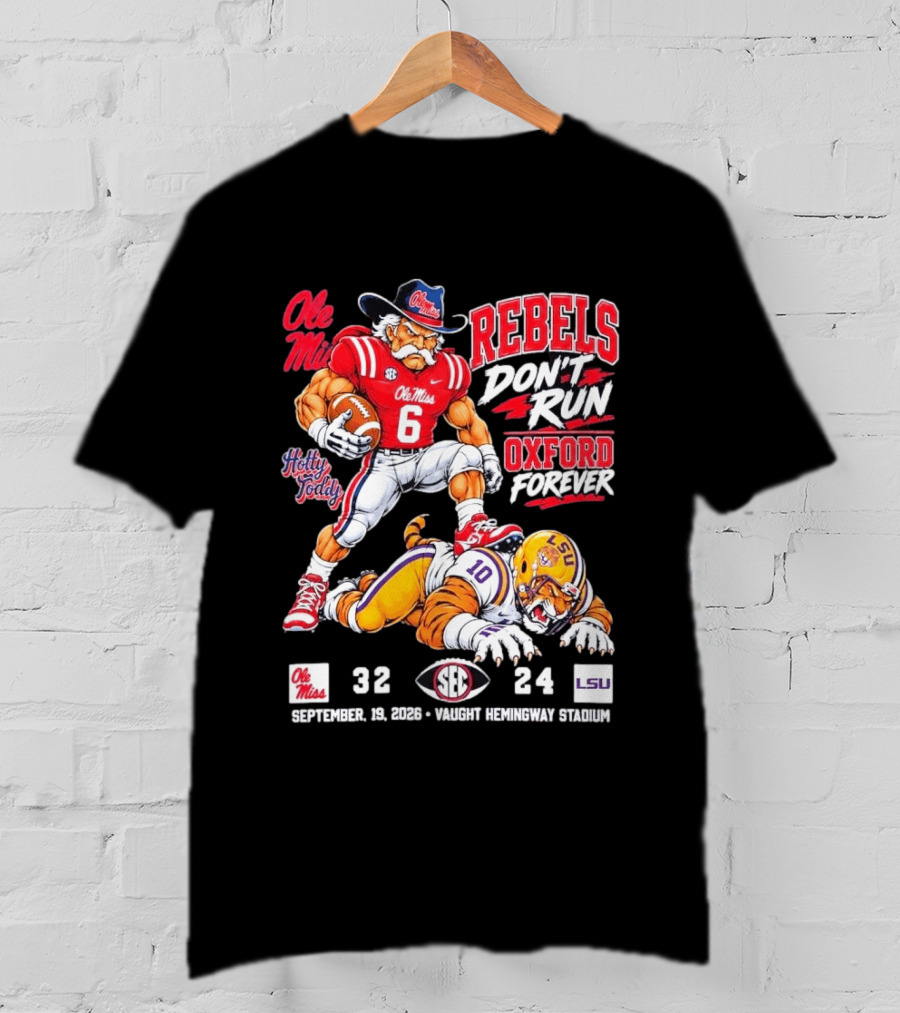 Ole Miss Rebels Victory 32 24 Over LSU September 19 2026 Vaught Hemingway Stadium T-Shirt