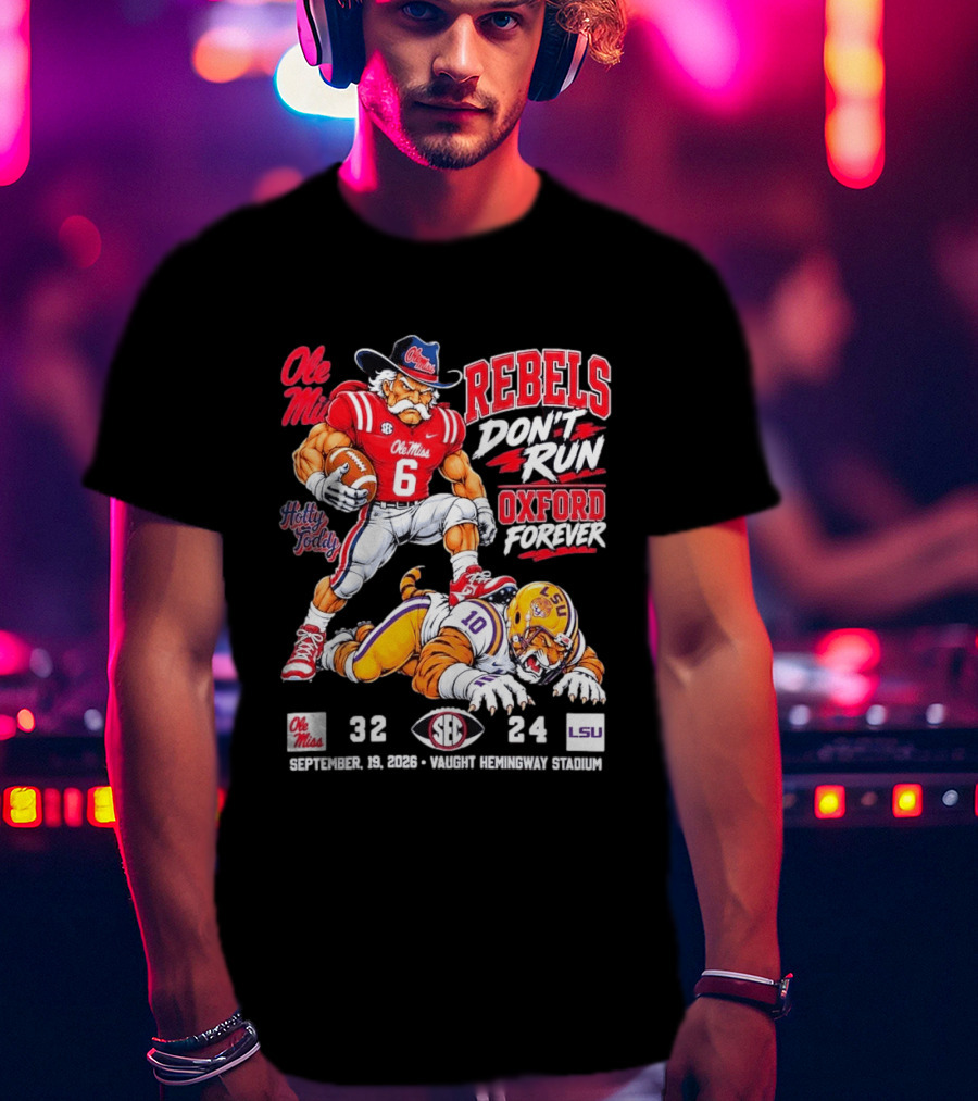 Ole Miss Rebels Victory 32 24 Over LSU September 19 2026 Vaught Hemingway Stadium T-Shirt
