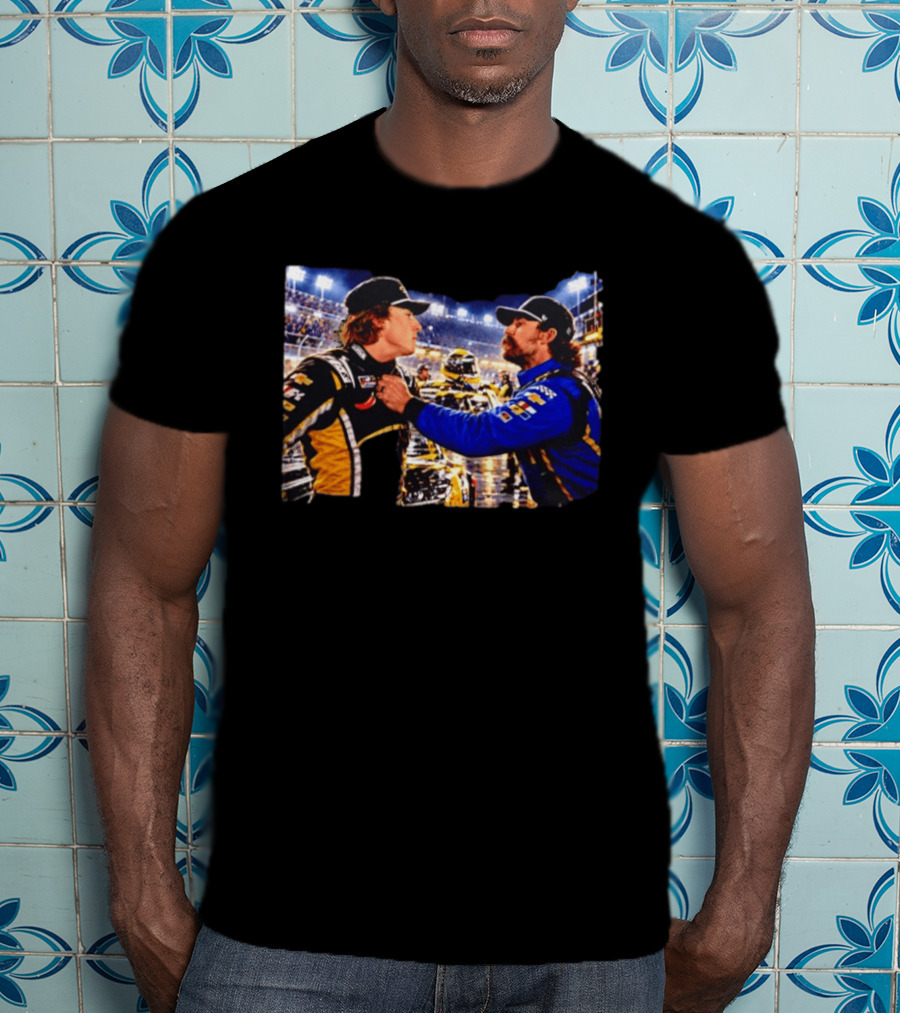 Ryan Blaney Carson Hocevar Confrontation NASCAR Race Night Scene T-Shirt