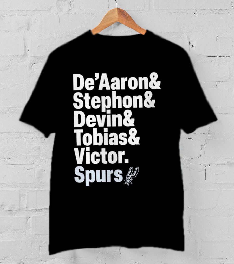 San Antonio Spurs De'Aaron Stephon Devin Tobias Victor Lineup 2026 T-Shirt