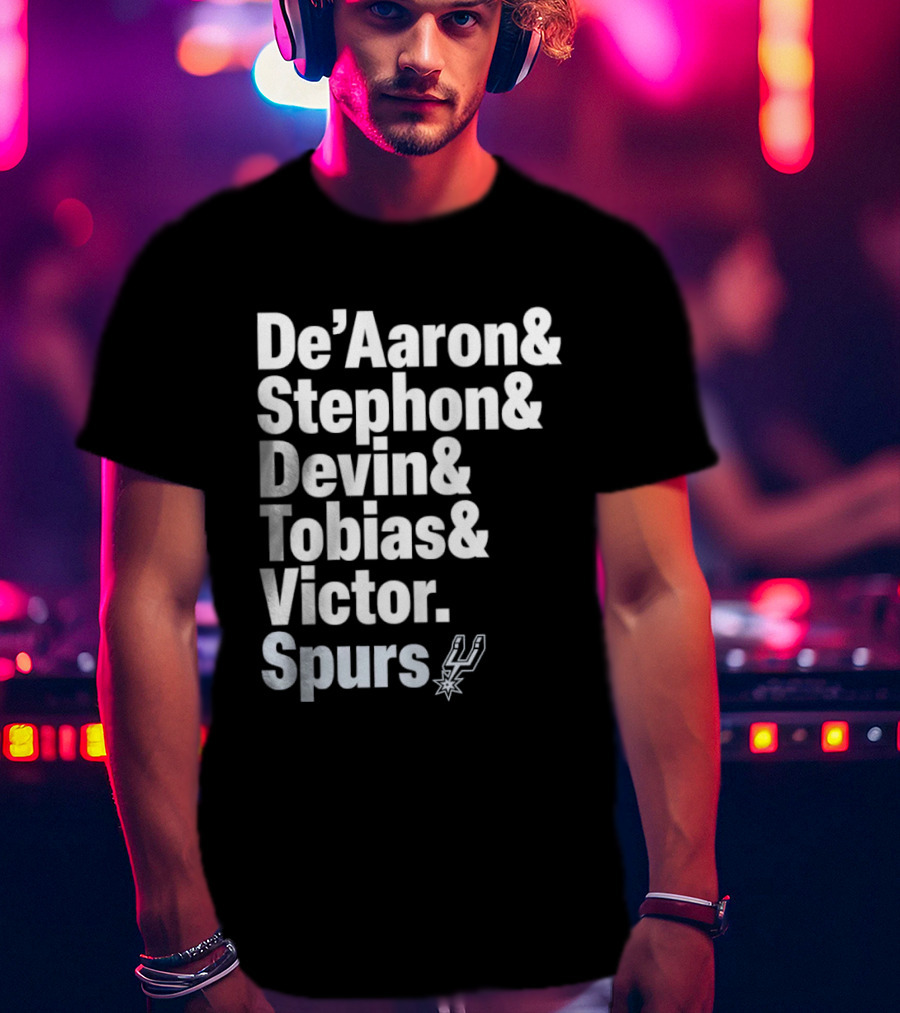 San Antonio Spurs De'Aaron Stephon Devin Tobias Victor Lineup 2026 T-Shirt