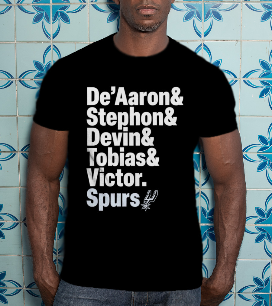 San Antonio Spurs De'Aaron Stephon Devin Tobias Victor Lineup 2026 T-Shirt