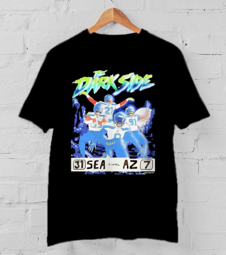 The Dark Side Seattle 31 Arizona 7 Final Score Players Celebration T-Shirt