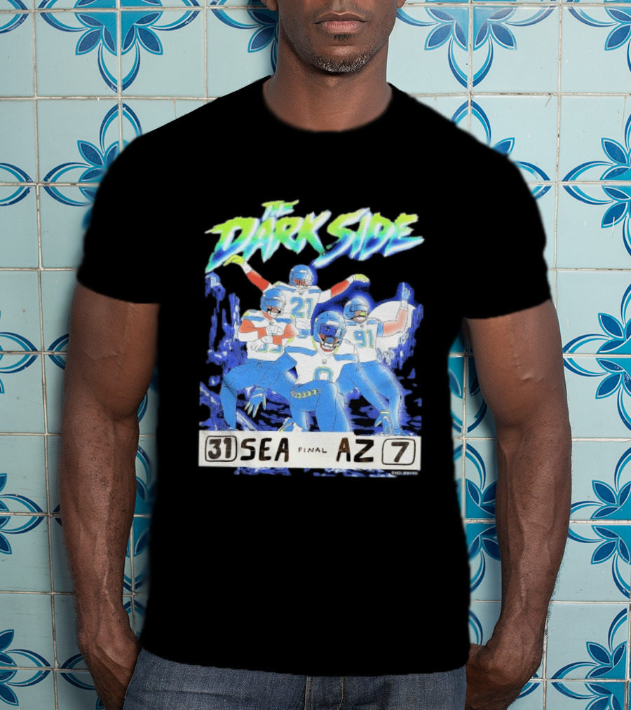 The Dark Side Seattle 31 Arizona 7 Final Score Players Celebration T-Shirt