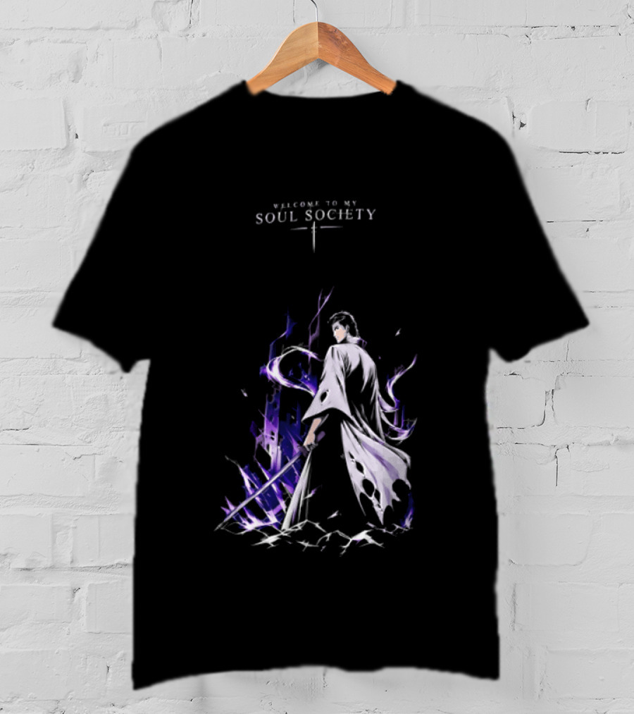 Sosuke Aizen Welcome To My Soul Society Sword Character Purple Aura T-Shirt