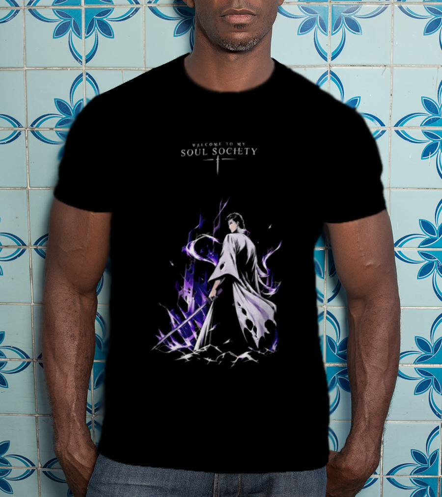 Sosuke Aizen Welcome To My Soul Society Sword Character Purple Aura T-Shirt