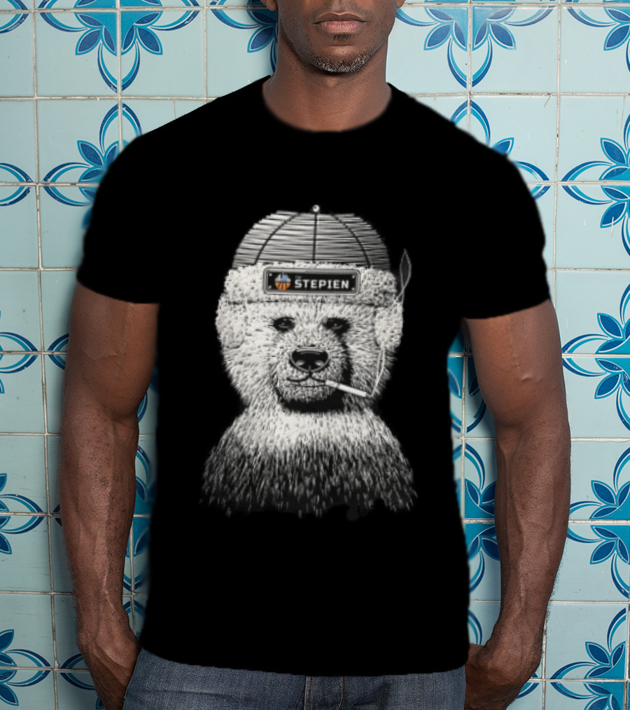 The Stepien Bear Wear Hat Smoking Cigarette T-Shirt