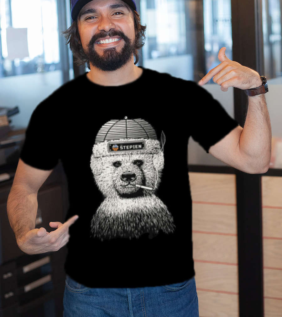 The Stepien Bear Wear Hat Smoking Cigarette T-Shirt