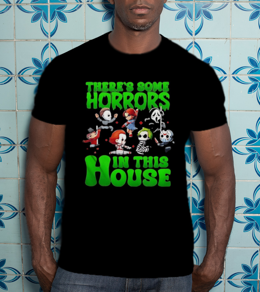 There's Some Horrors In This House Halloween Characters Dancing T-Shirt