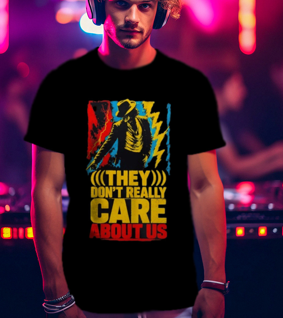 They Don't Really Care About Us Michael Jackson Iconic Pose Lightning T-Shirt