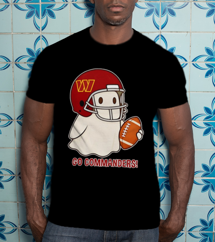 Washington Commanders Halloween Ghost Football Go Commanders 2026 T-Shirt