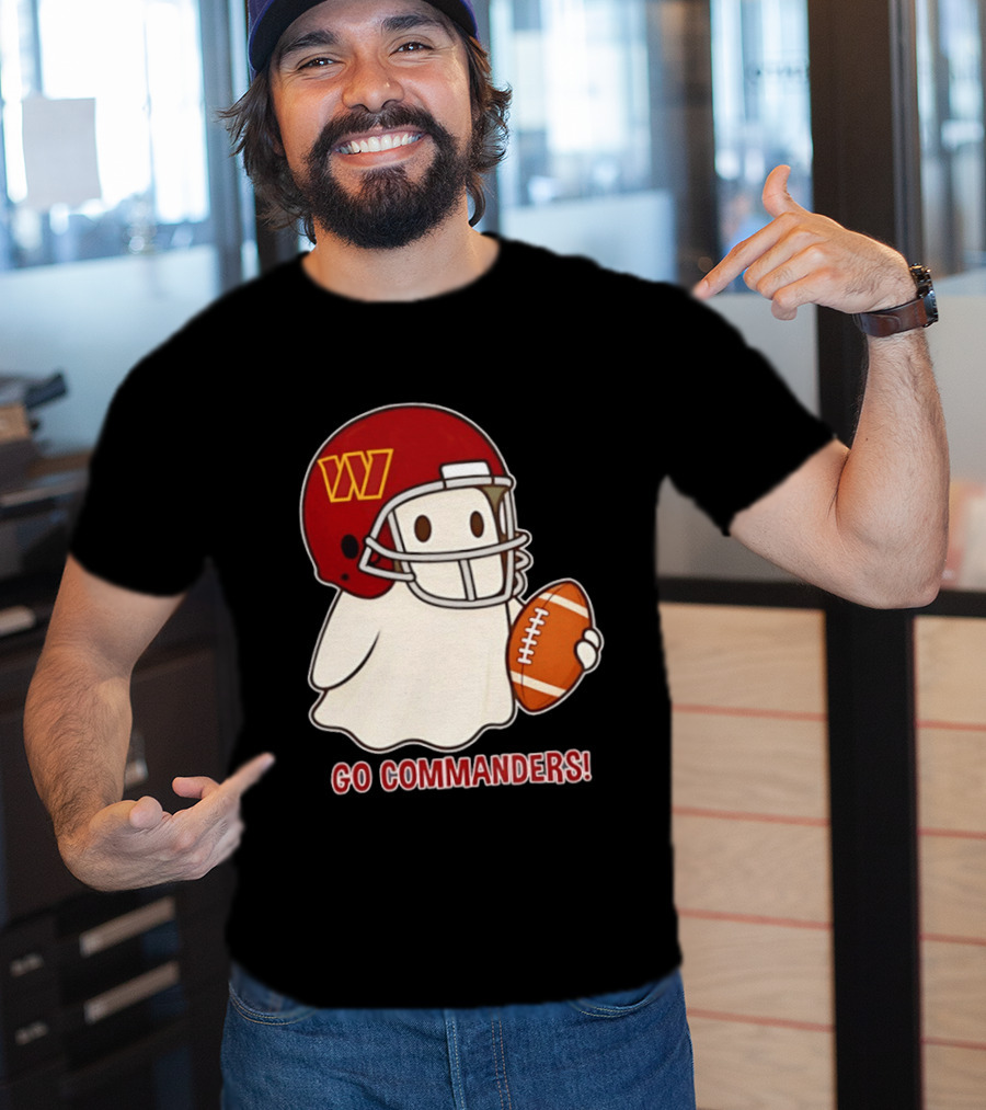 Washington Commanders Halloween Ghost Football Go Commanders 2026 T-Shirt