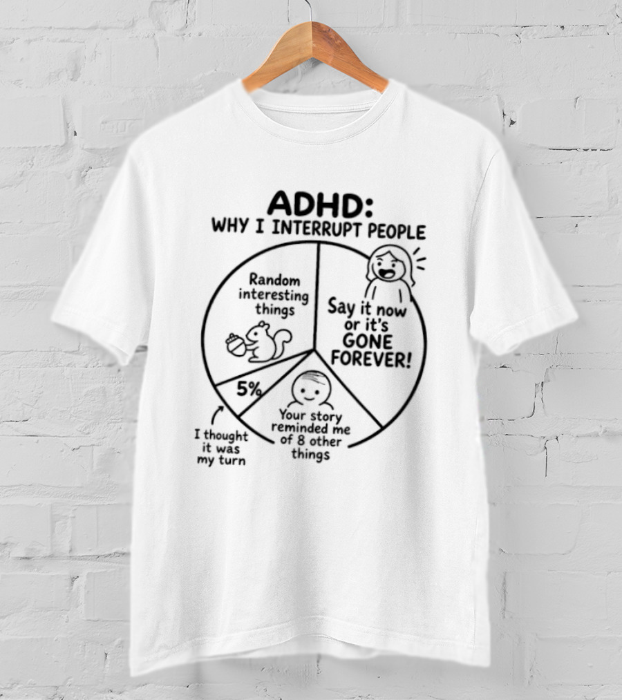 ADHD Why I Interrupt Random Intrusive Say Forever Forget Important Things T-Shirt