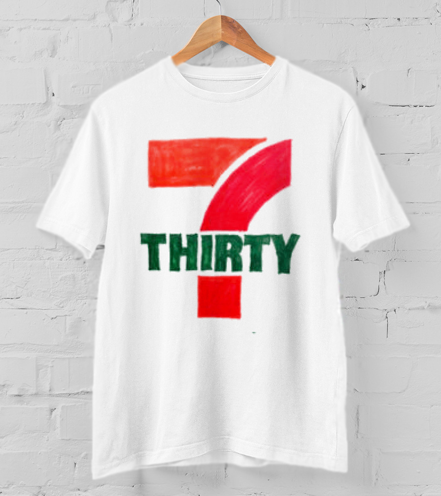 Asspizza Store 7 Thirty Hand Drawn Red Green Number T-Shirt