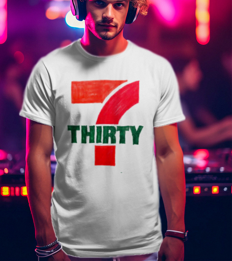 Asspizza Store 7 Thirty Hand Drawn Red Green Number T-Shirt
