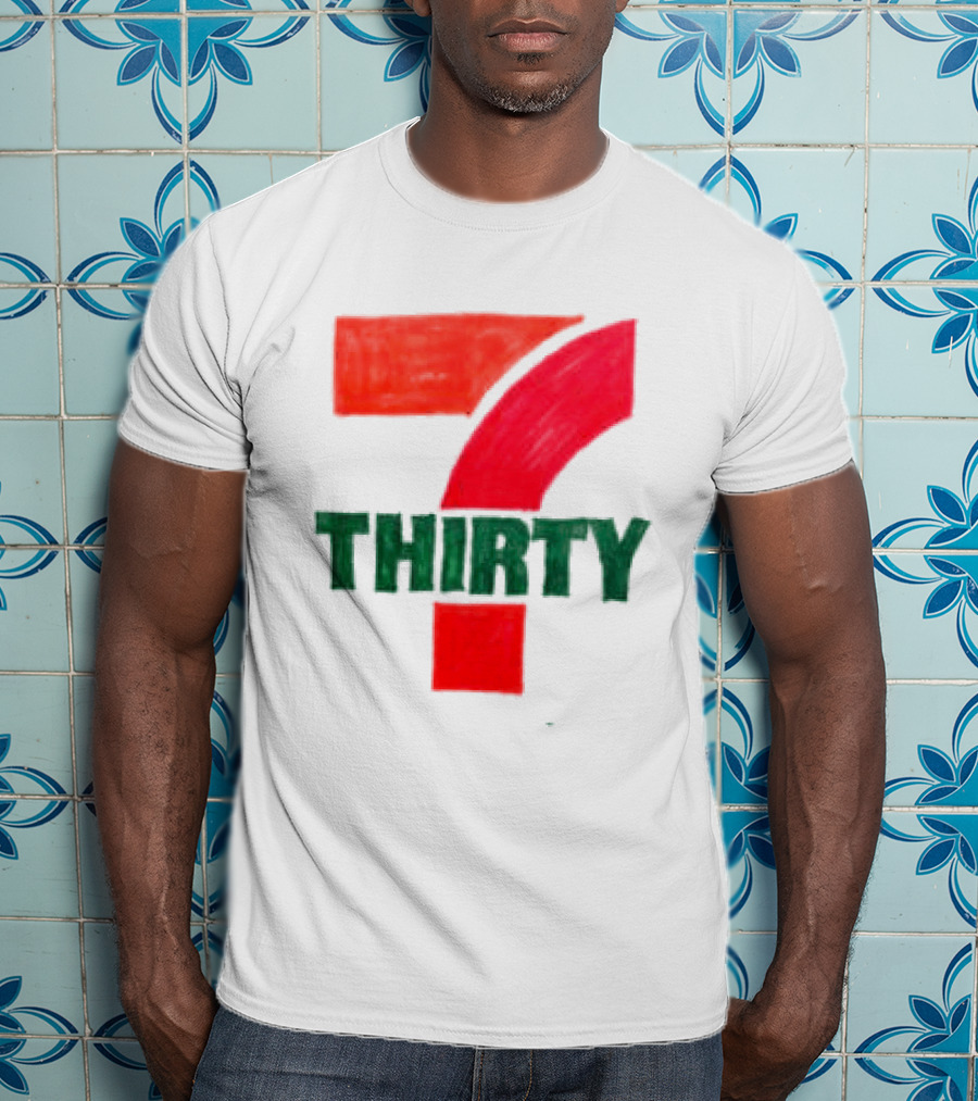 Asspizza Store 7 Thirty Hand Drawn Red Green Number T-Shirt