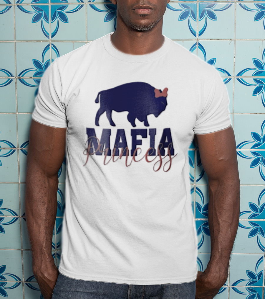 Buffalo Bills Mafia Princess Blue Buffalo Red Bow T-Shirt